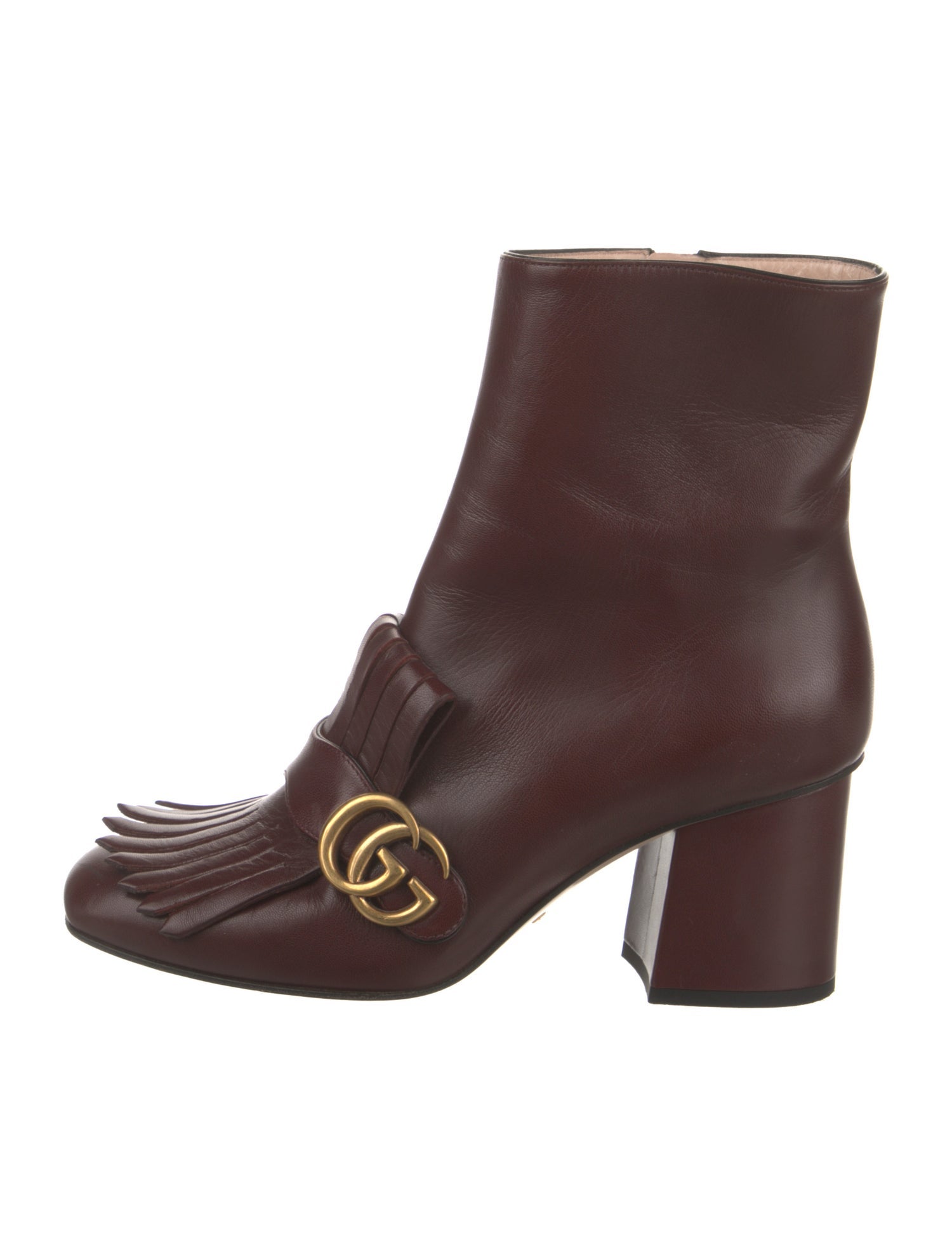 Gucci Double G Logo Leather Boots