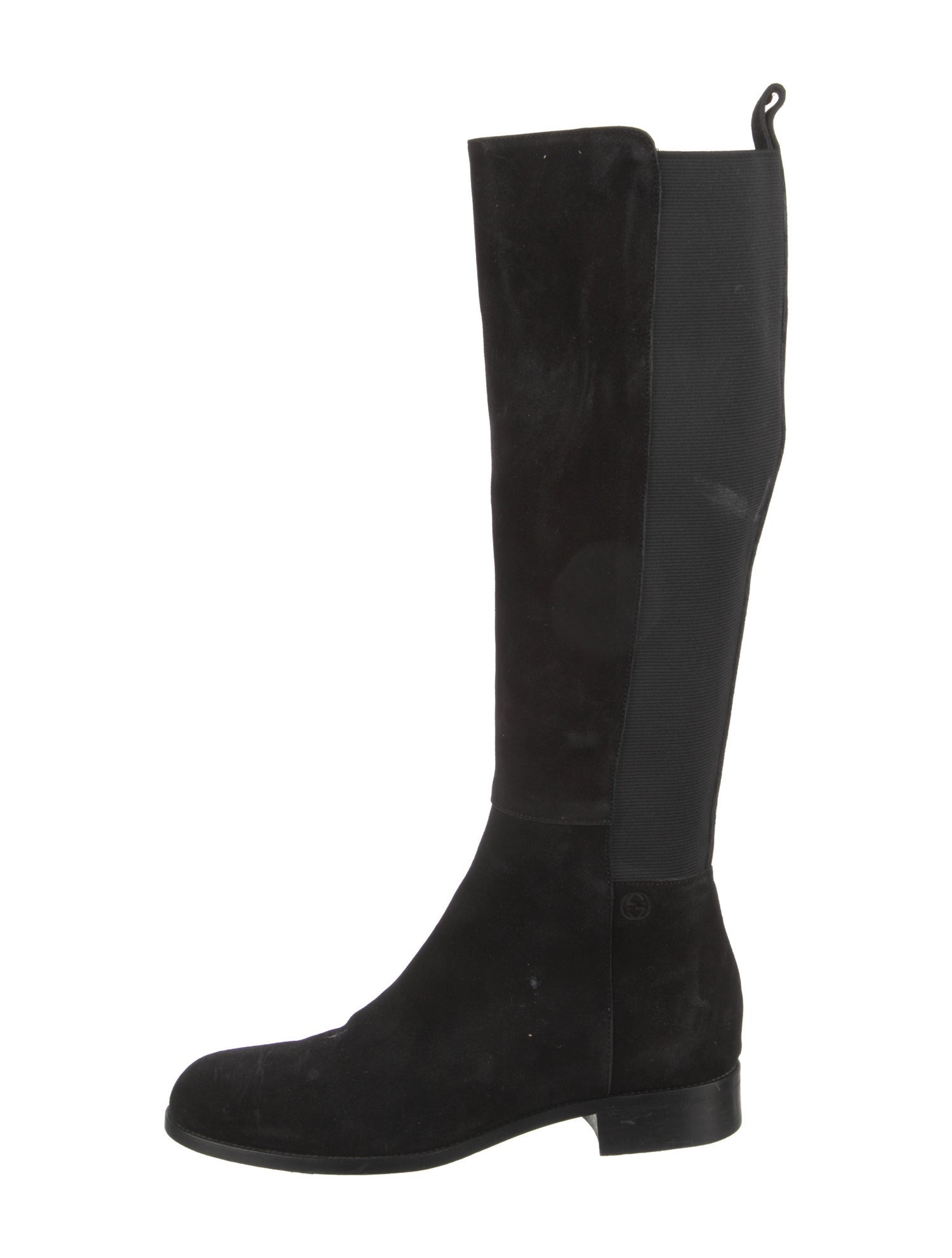 Gucci Interlocking G Logo Suede Riding Boots