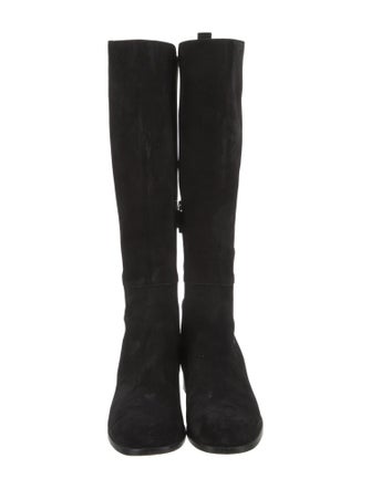 Gucci Interlocking G Logo Suede Riding Boots