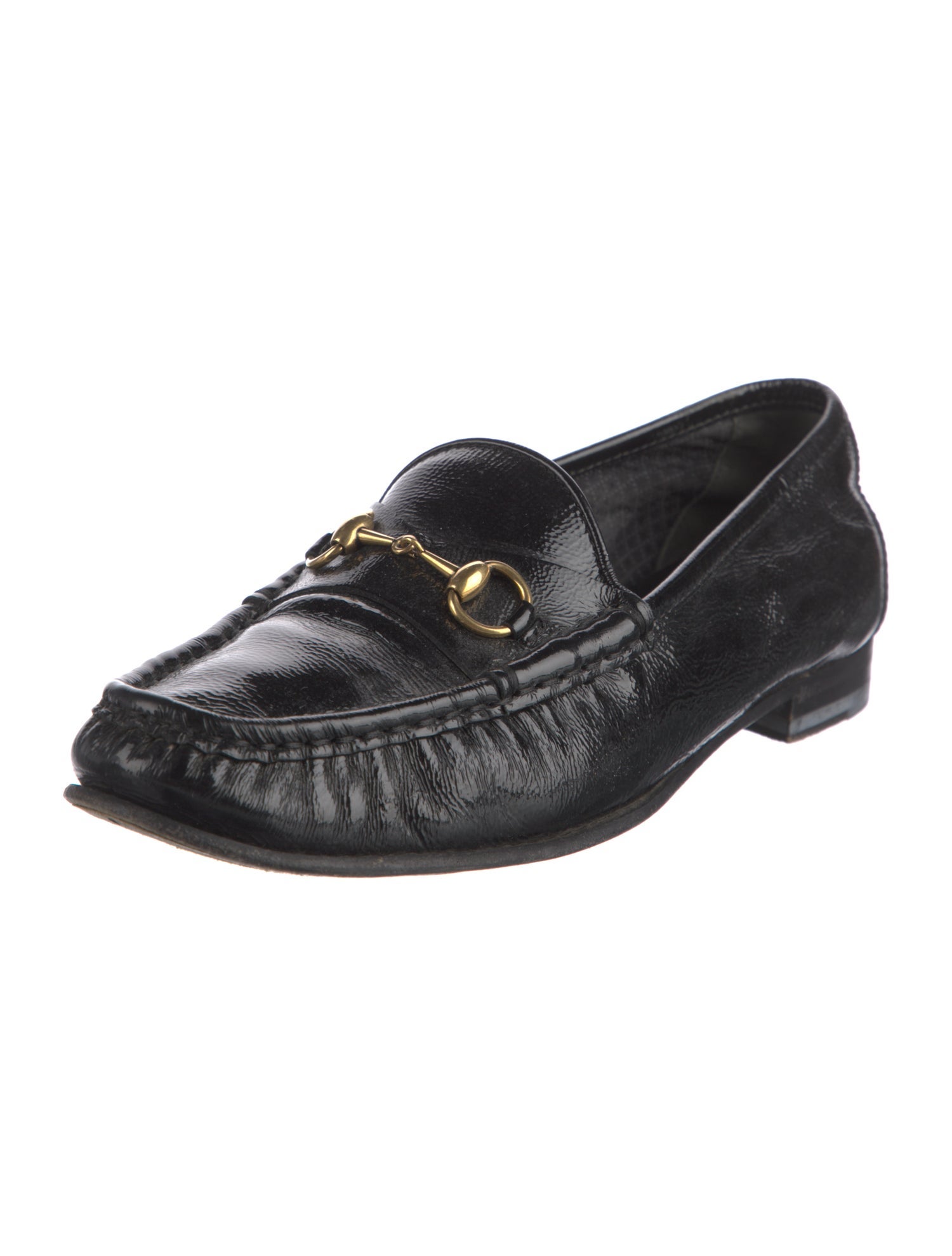 Gucci Horsebit Accent Patent Leather Loafers