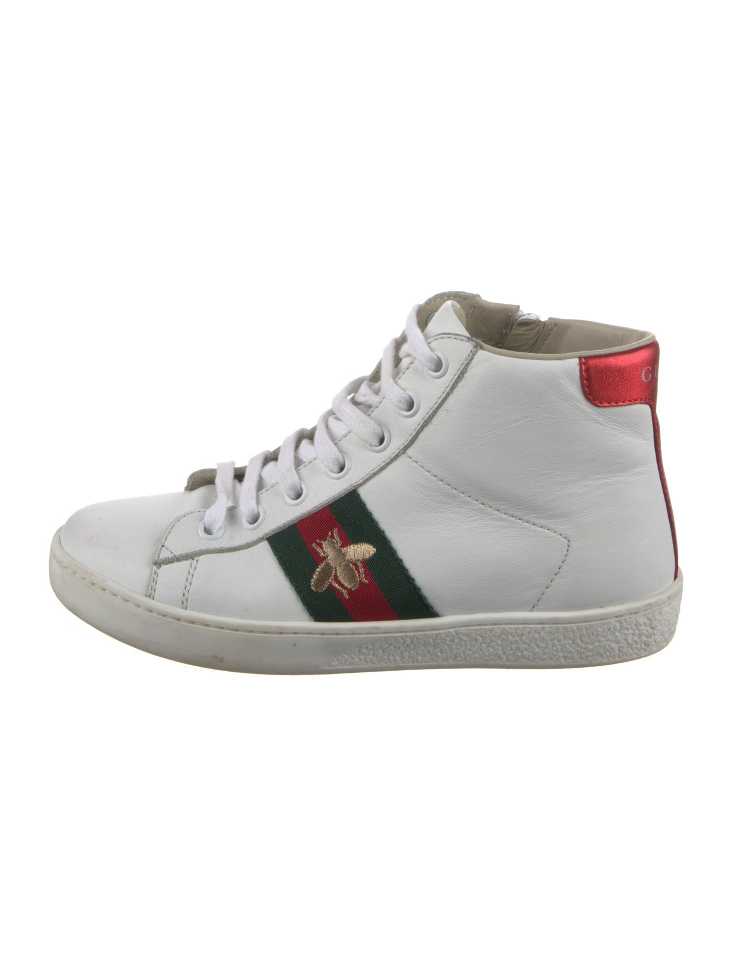 Gucci Web Accent Leather Sneakers