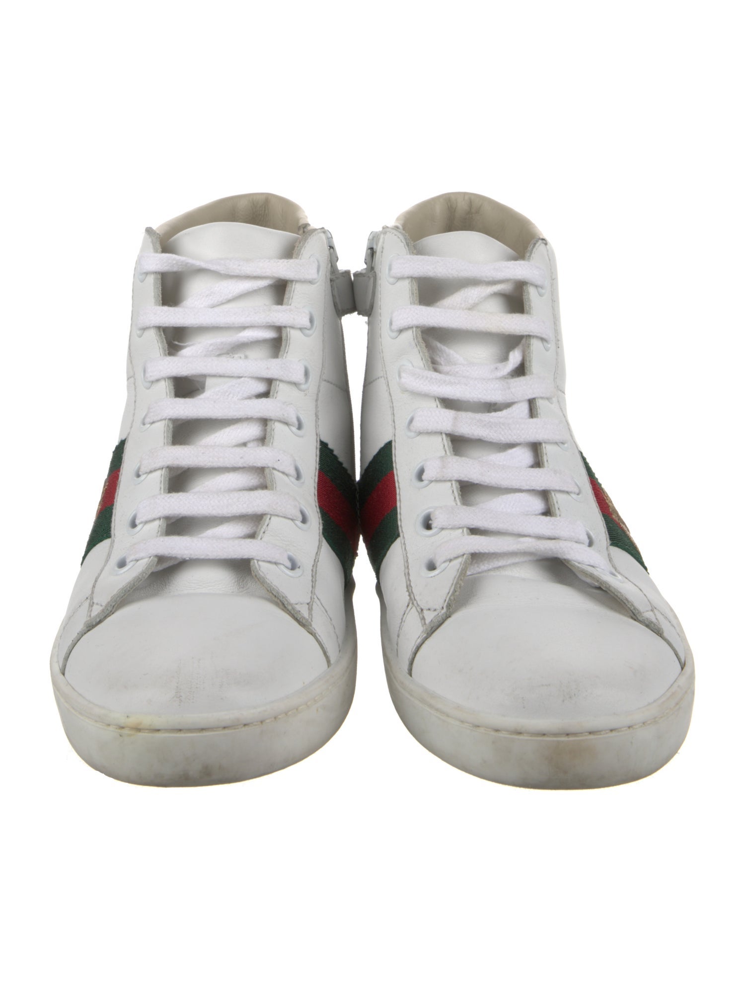 Gucci Web Accent Leather Sneakers