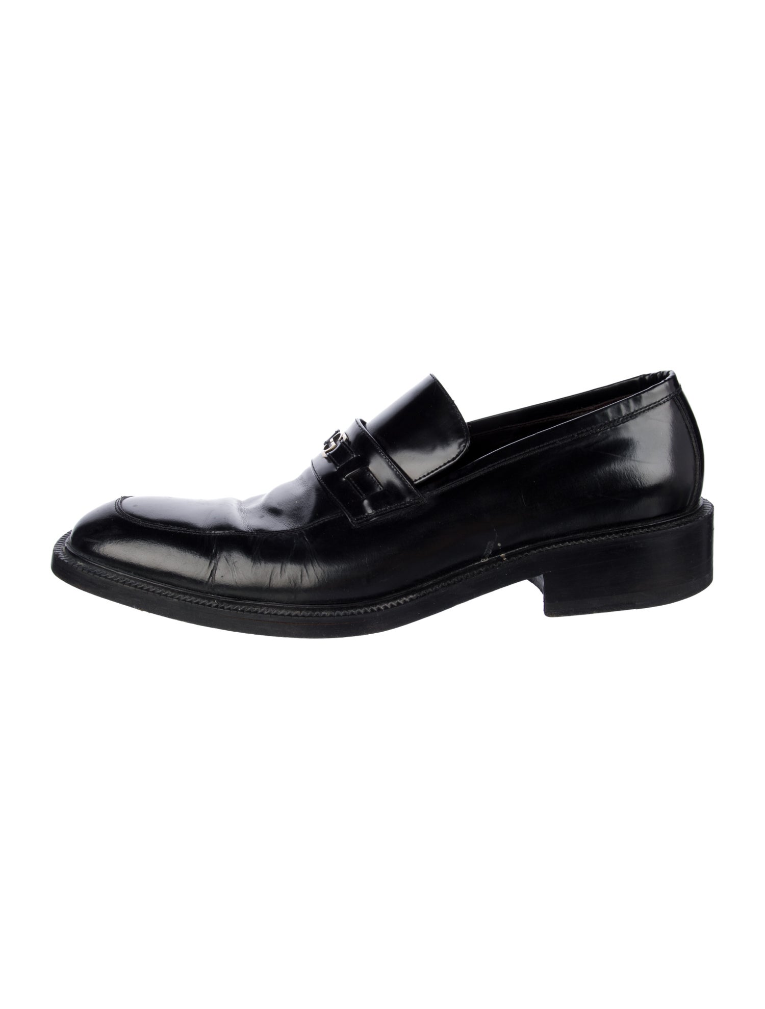 Gucci Interlocking G Logo Leather Dress Loafers