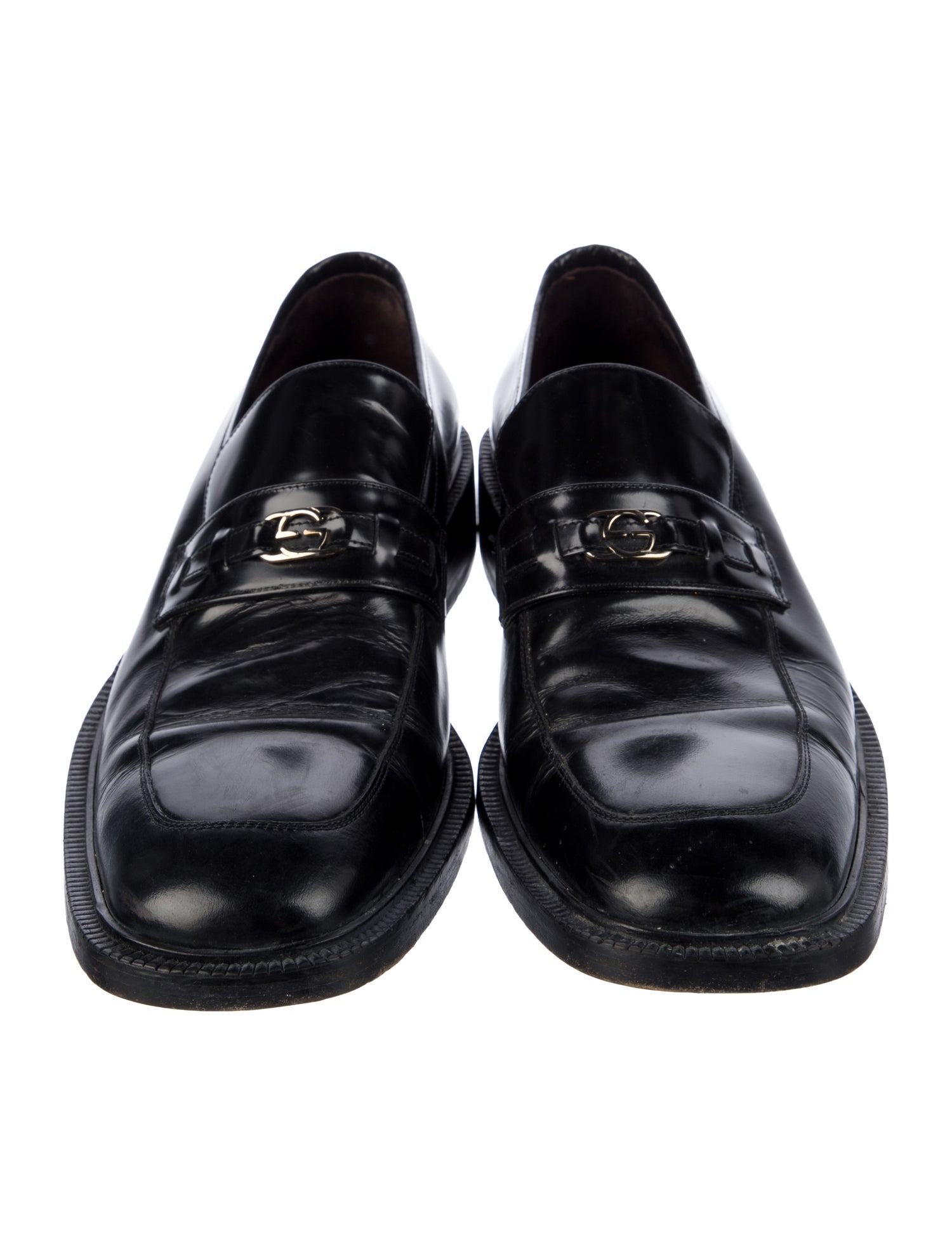 Gucci Interlocking G Logo Leather Dress Loafers