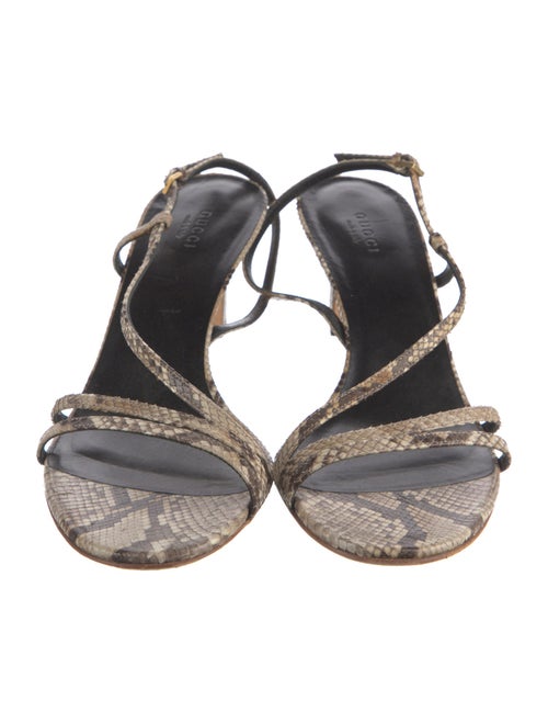 Gucci Snakeskin Animal Print Slingback Sandals
