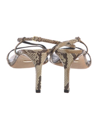 Gucci Snakeskin Animal Print Slingback Sandals