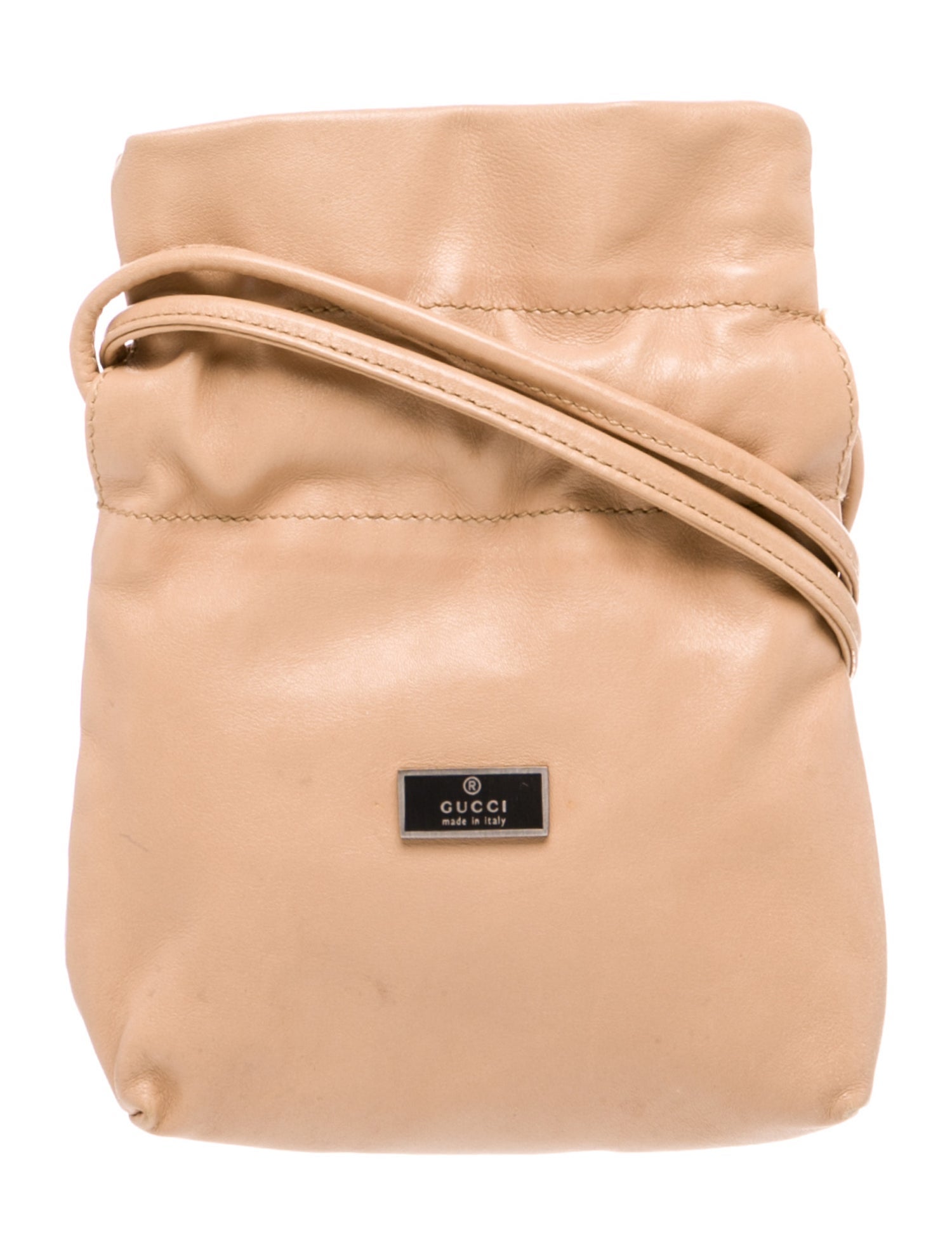 Gucci Leather Vintage Leather Drawstring Shoulder Bag Vintage