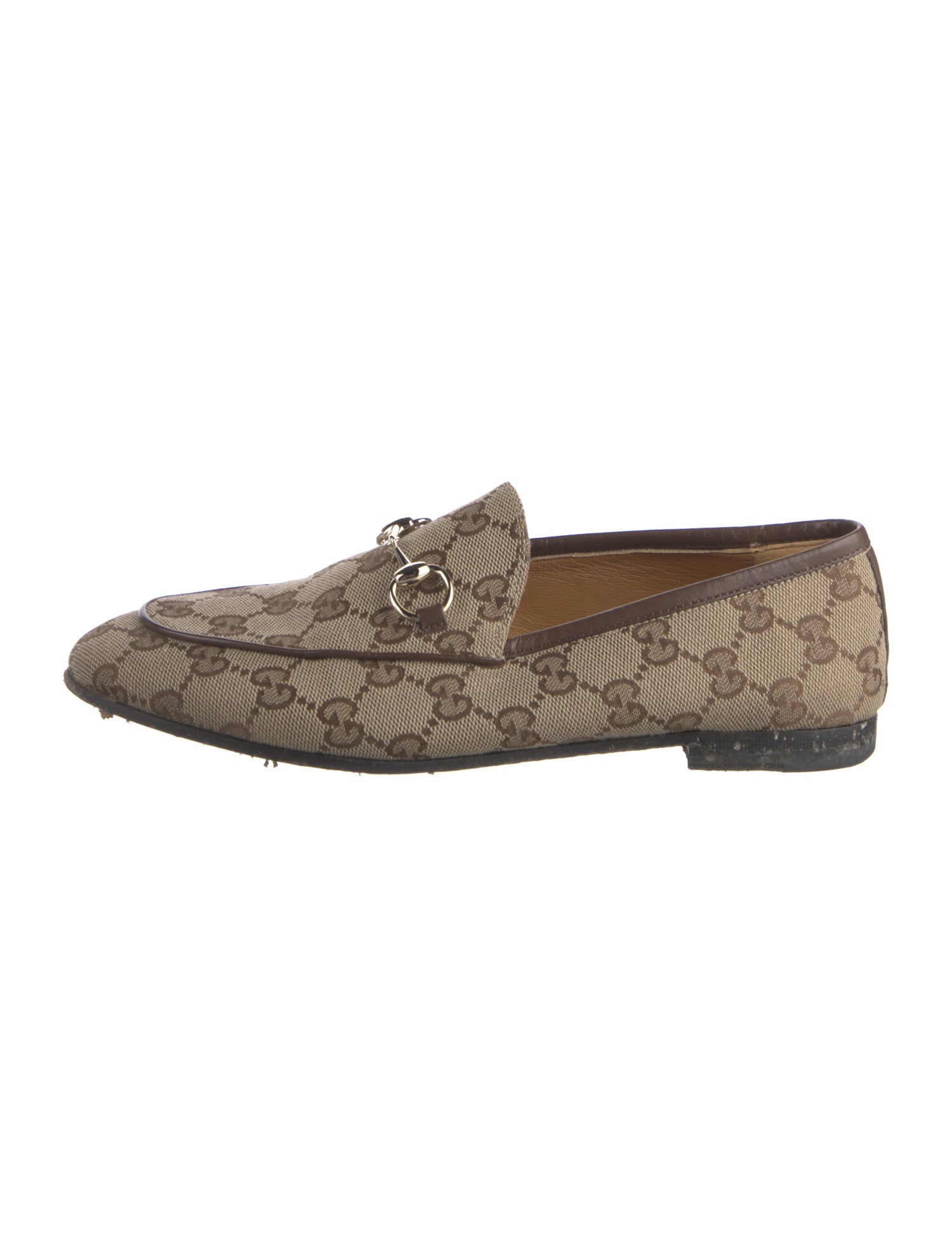Gucci GG Logo Canvas Loafers