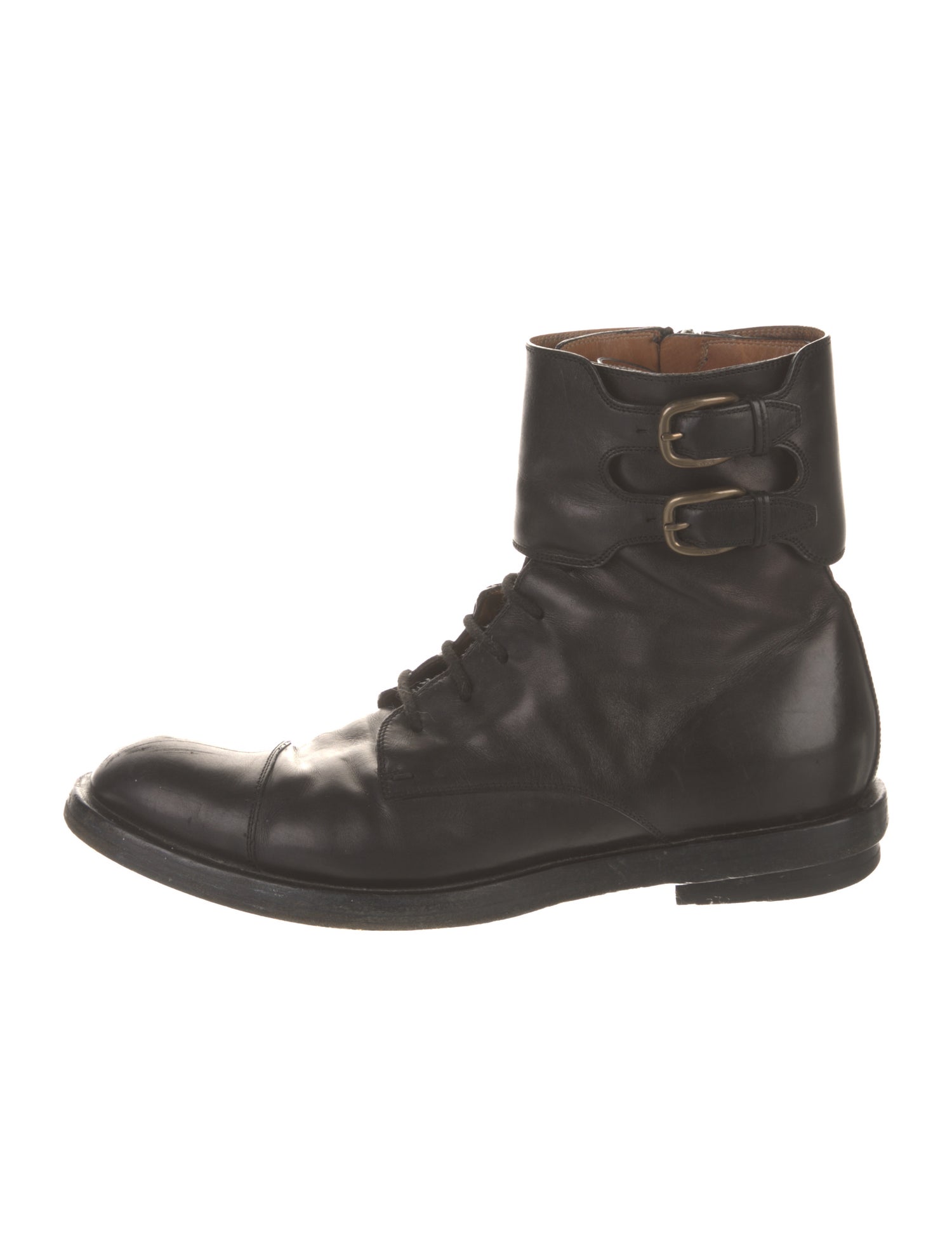 Gucci Leather Lace-Up Boots