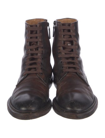 Gucci Leather Lace-Up Boots