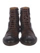 Gucci Leather Lace-Up Boots