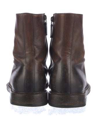 Gucci Leather Lace-Up Boots