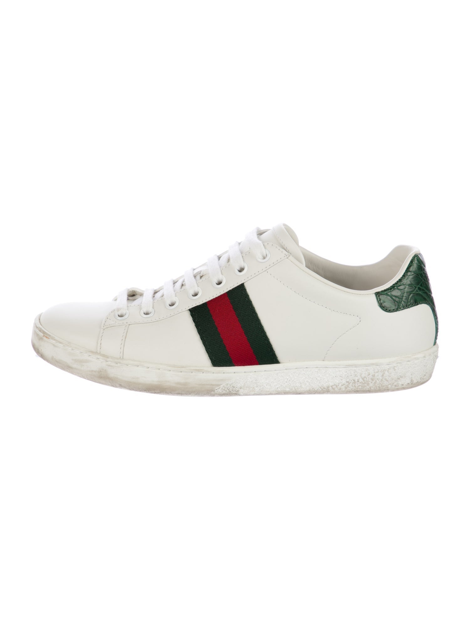 Gucci Web Accent Leather Sneakers