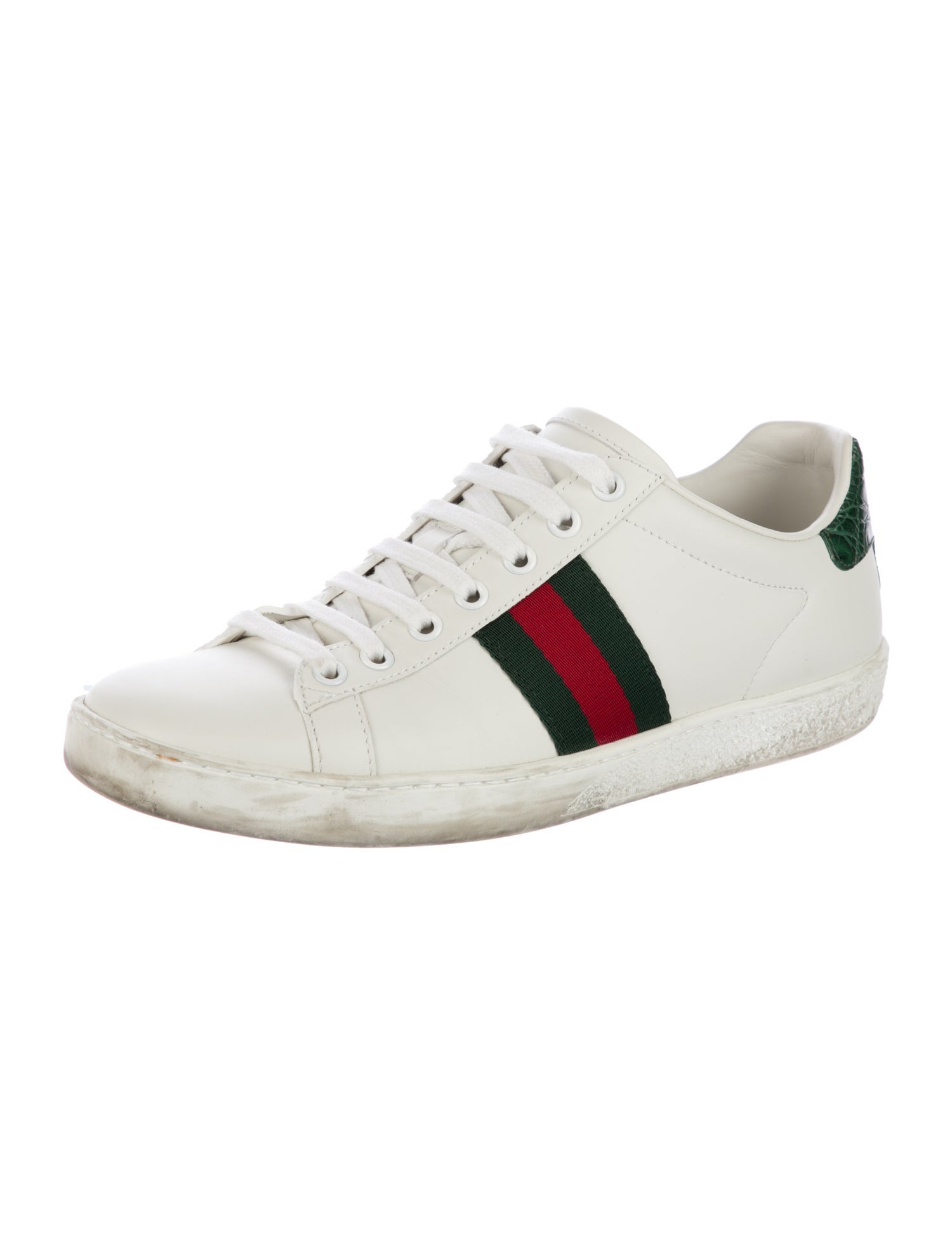Gucci Web Accent Leather Sneakers