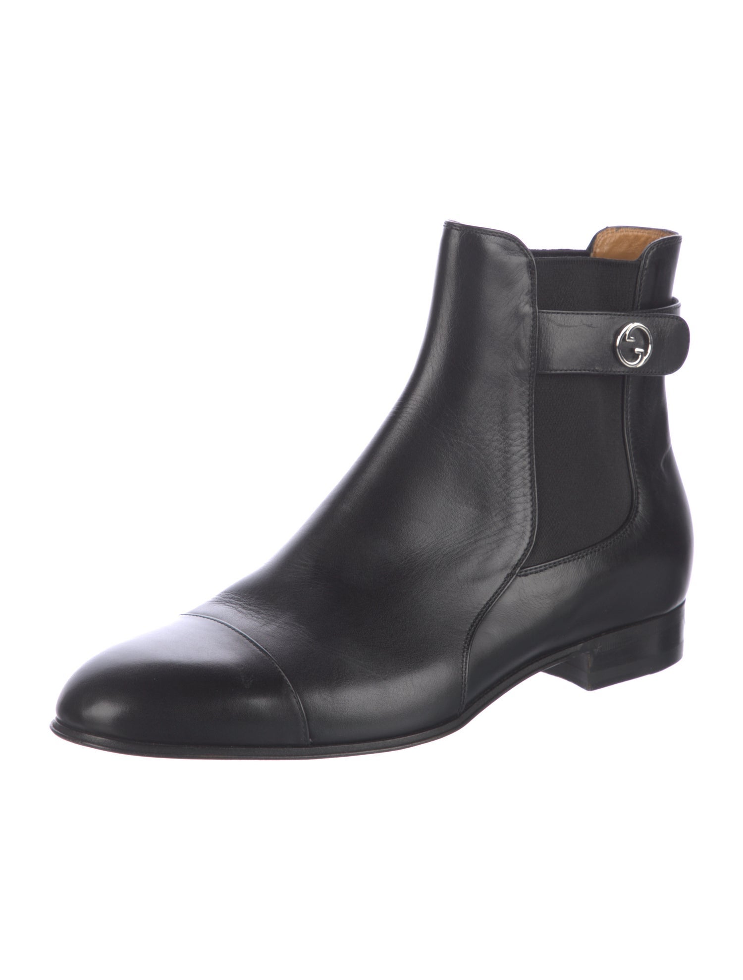 Gucci Interlocking G Logo Leather Chelsea Boots