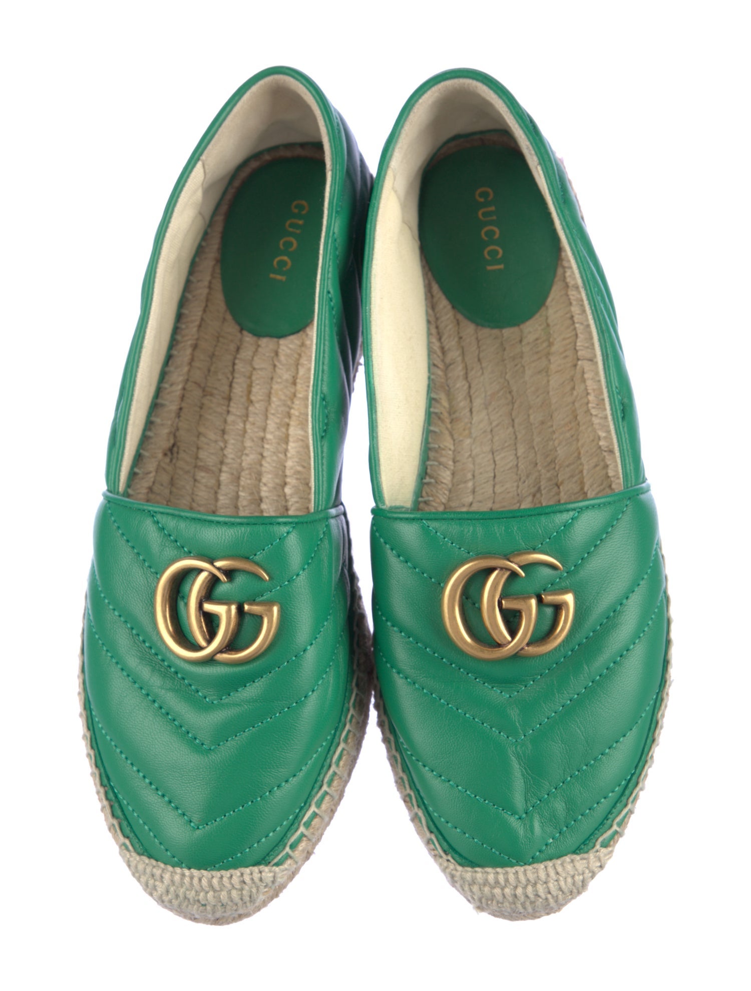 Gucci Running GG Logo Leather Espadrilles