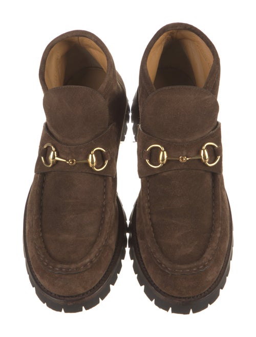 Gucci Horsebit Accent Suede Lace-Up Boots