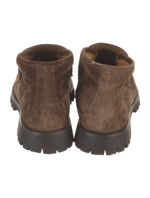 Gucci Horsebit Accent Suede Lace-Up Boots