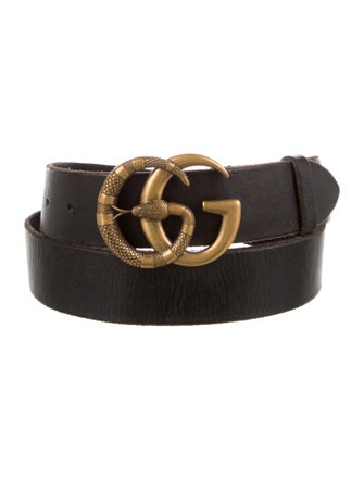 Gucci Double G Logo Leather Belt