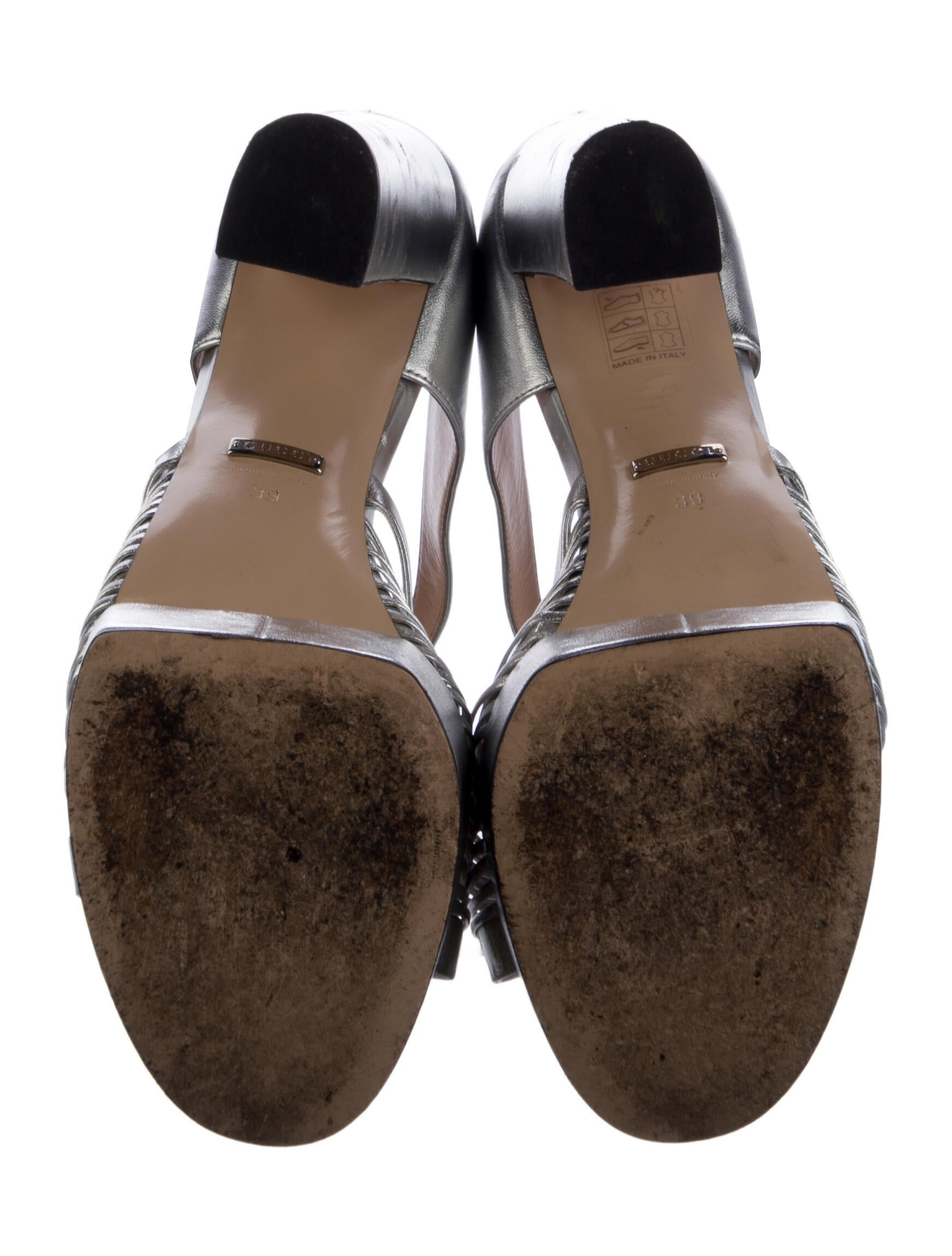 Gucci Leather Printed Sandals