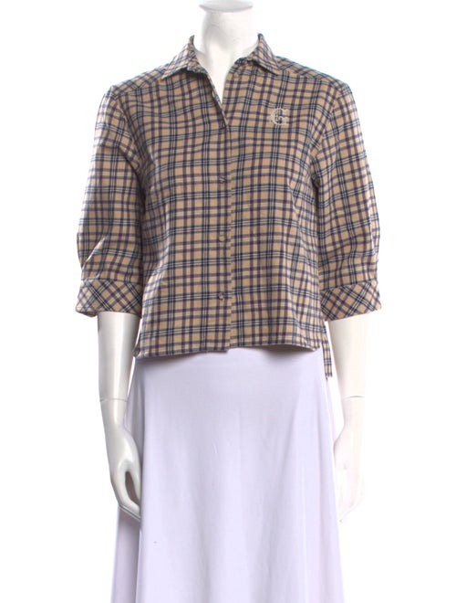 Gucci Rave Like You're Five Plaid Print Button-Up Top