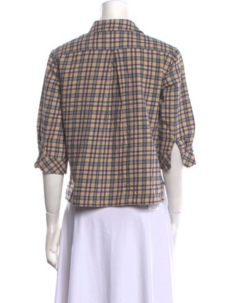 Gucci Rave Like You're Five Plaid Print Button-Up Top