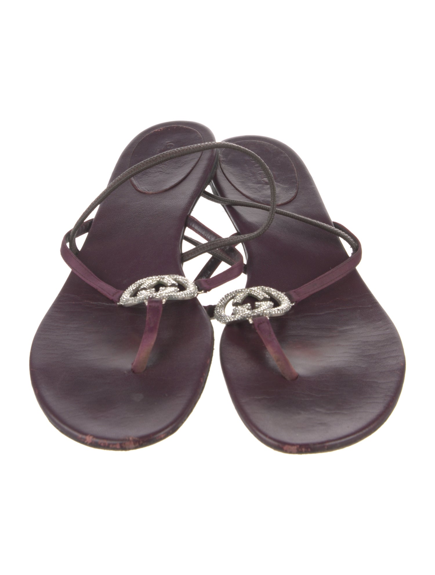 Gucci Interlocking G Logo Leather Slingback Sandals