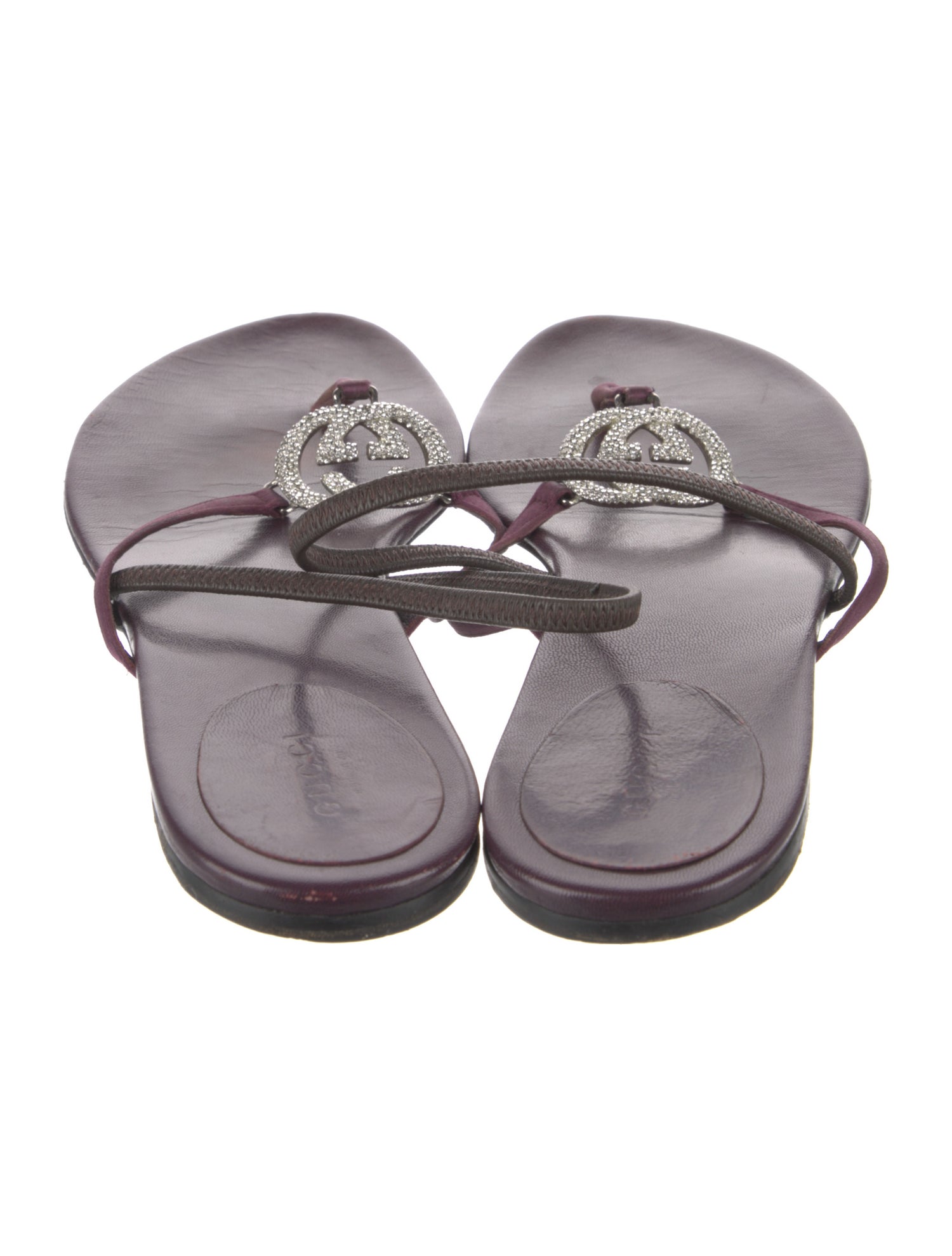 Gucci Interlocking G Logo Leather Slingback Sandals