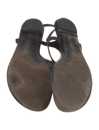 Gucci Hasler Horsebit Accent Satin T-Strap Sandals