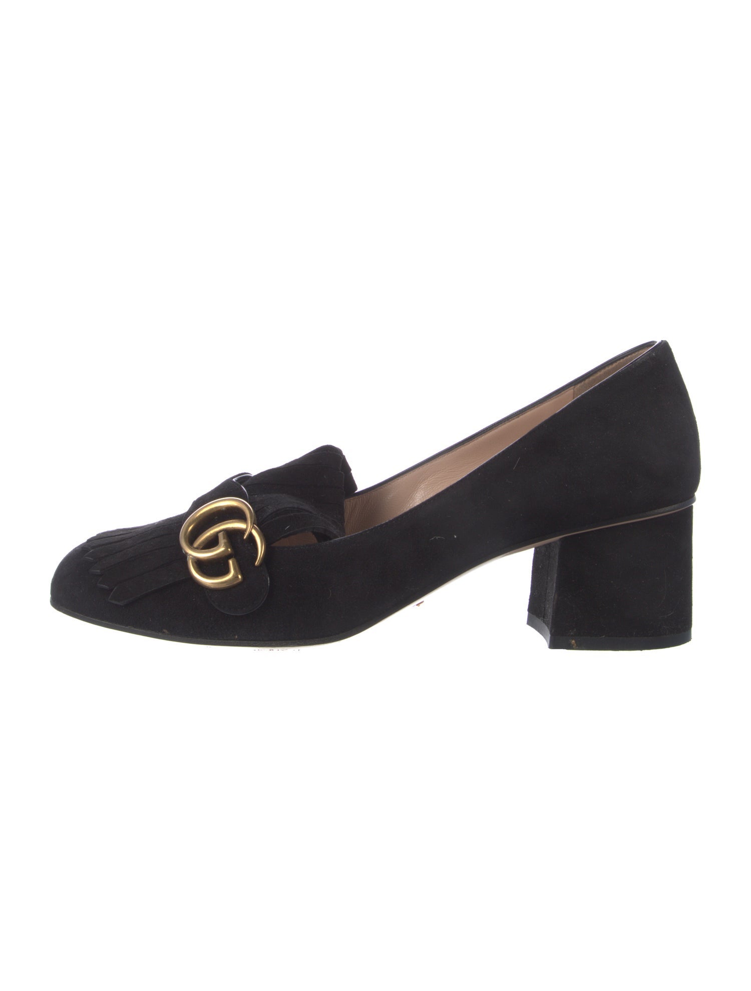 Gucci Double G Logo Suede Pumps
