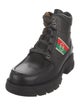 Gucci Leather Grosgrain Trim Hiking Boots
