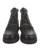 Gucci Leather Grosgrain Trim Hiking Boots