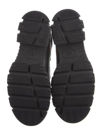 Gucci Leather Grosgrain Trim Hiking Boots