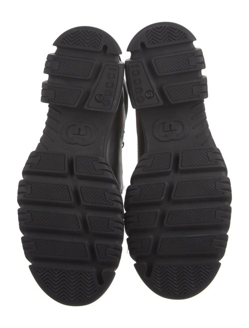 Gucci Leather Grosgrain Trim Hiking Boots