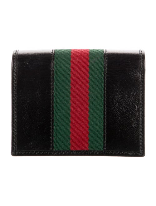 Gucci Rajah Card Case Chain-Link Accent Wallet