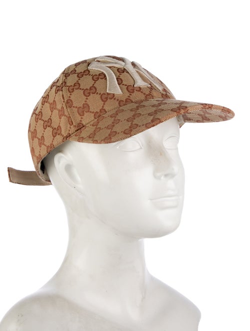 Gucci x MLB brown pattern print baseball cap