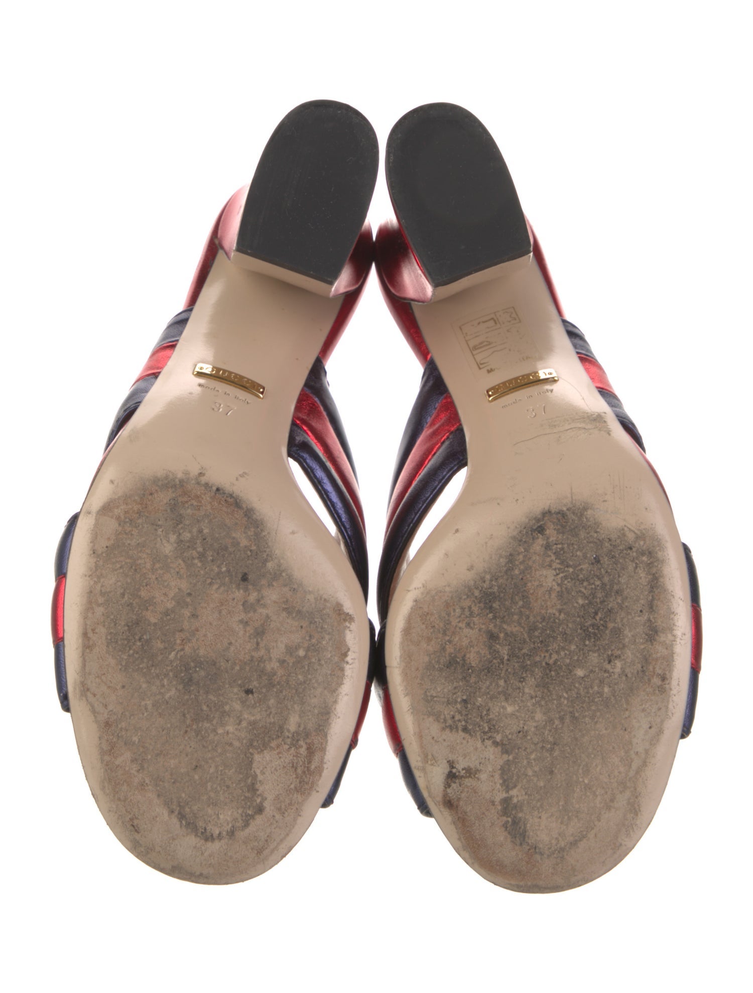 Gucci Sylvie Web Accent Leather Slides