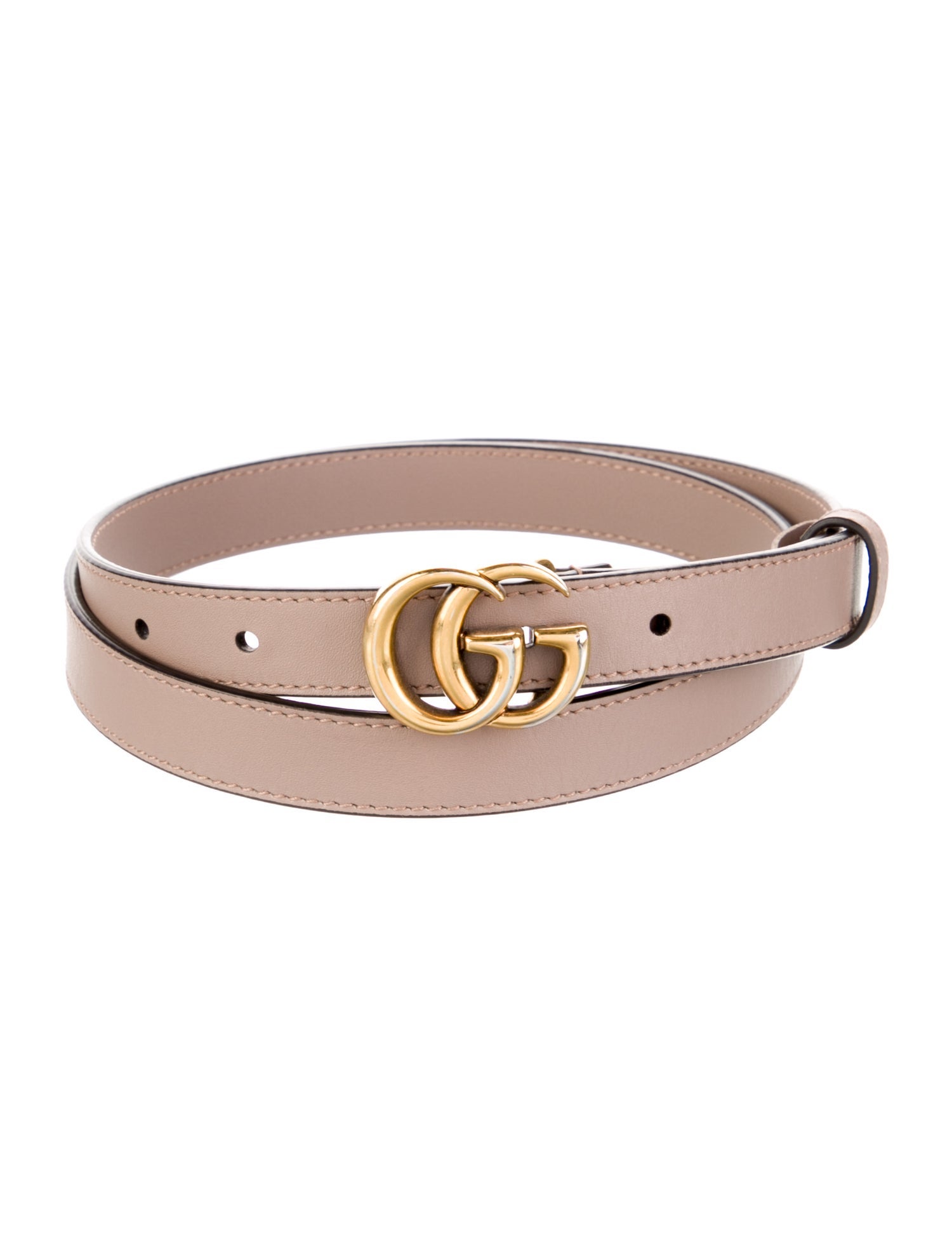 Gucci Double G Logo Skinny Belt