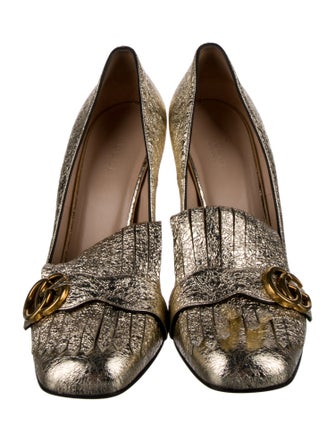 Gucci Double G Logo Leather Pumps