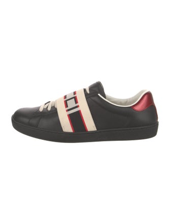 Gucci Web Accent Leather Sneakers