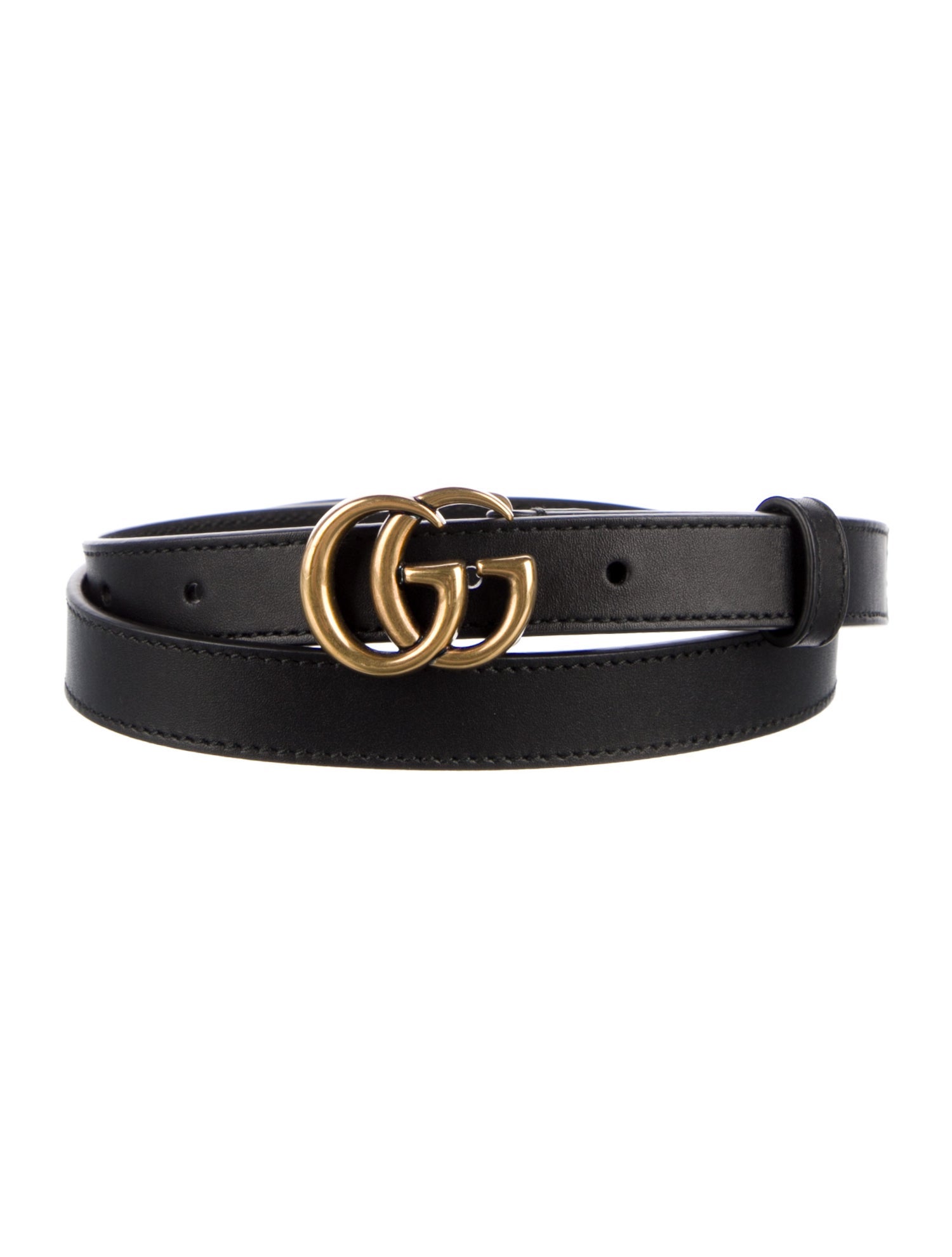 Gucci Double G Logo Skinny Belt