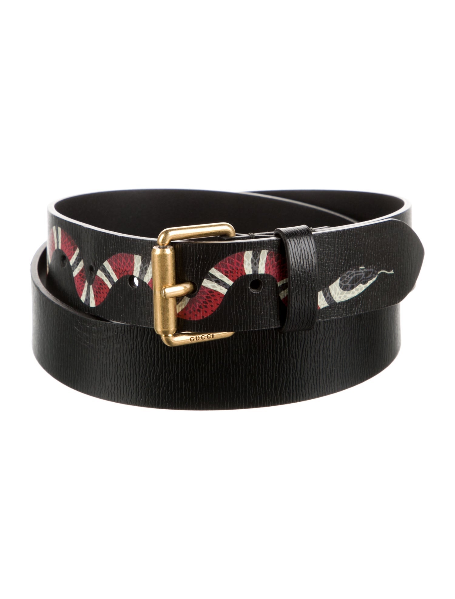 Gucci Kingsnake Leather Waist Belt