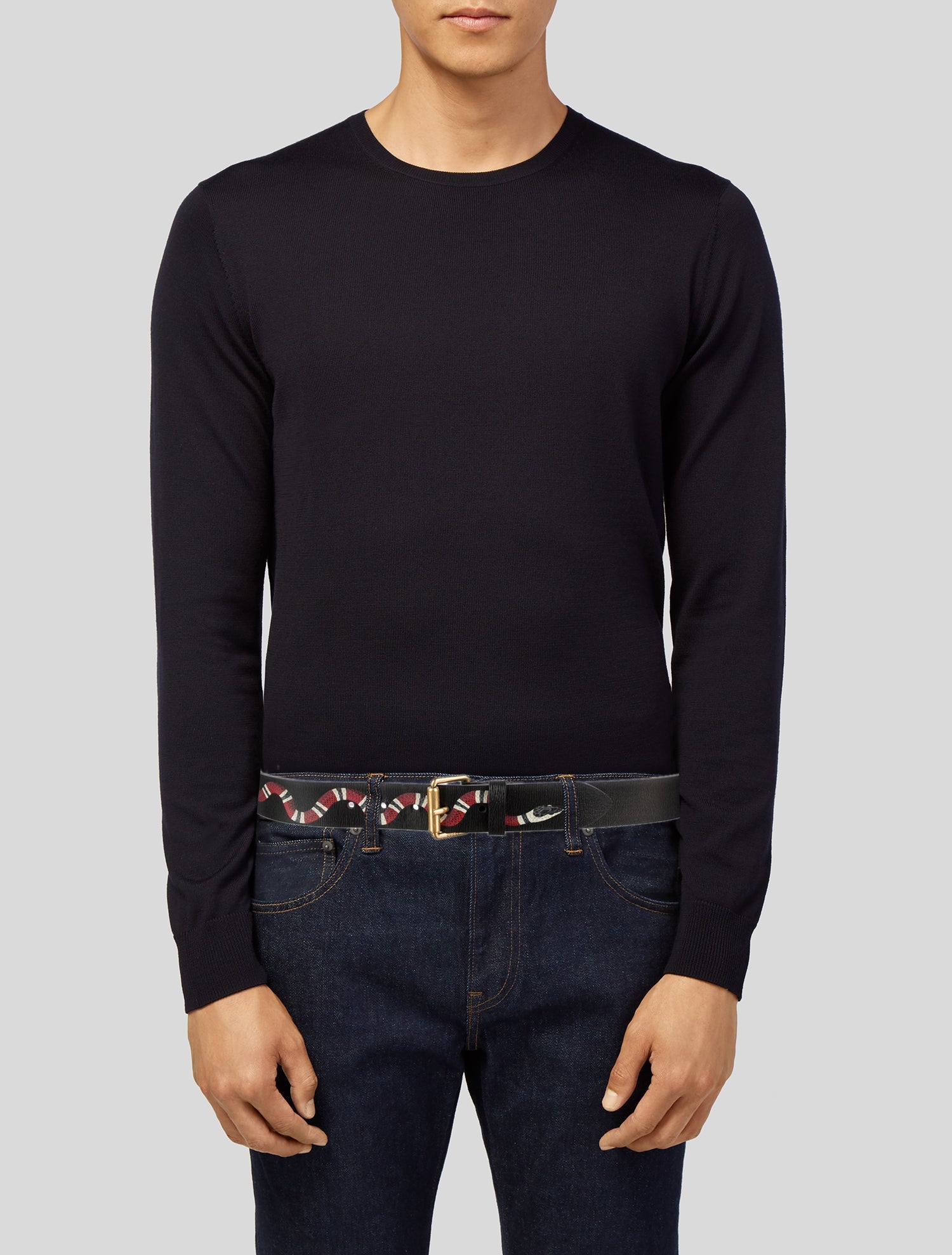 Gucci Kingsnake Leather Waist Belt