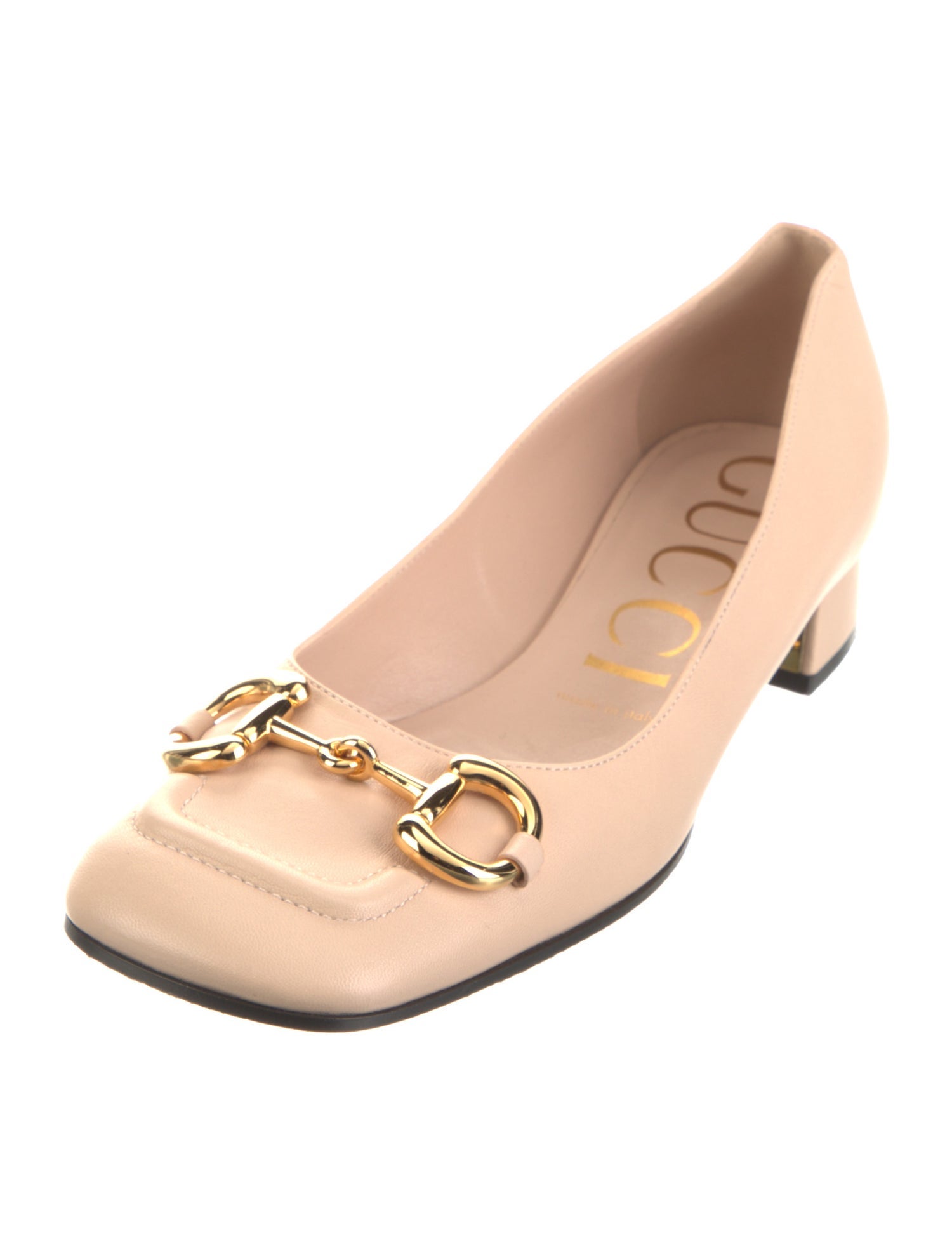 Gucci Horsebit Accent Leather Pumps