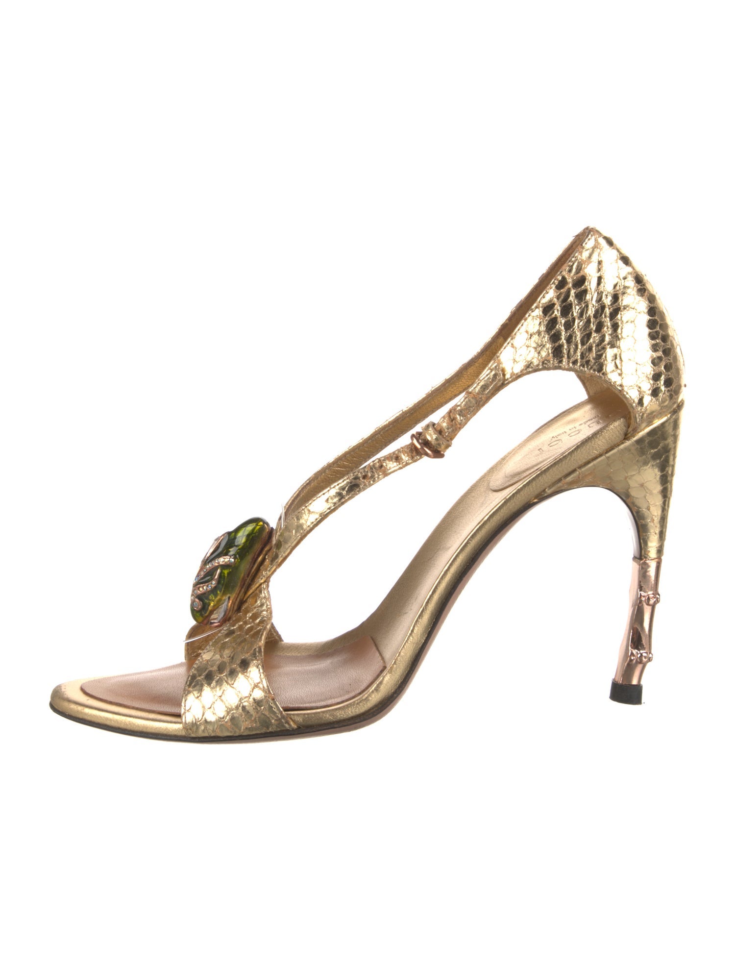 Gucci Bamboo Accent Leather Sandals