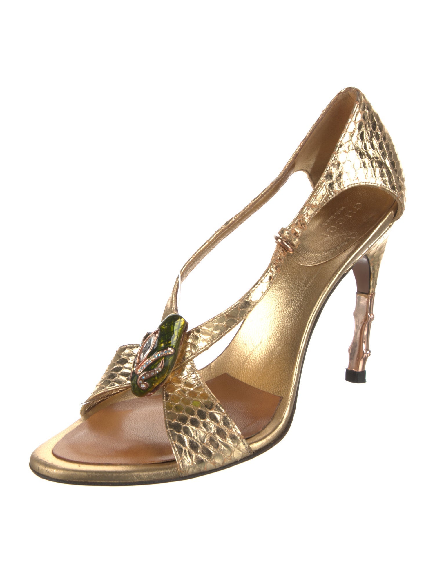 Gucci Bamboo Accent Leather Sandals