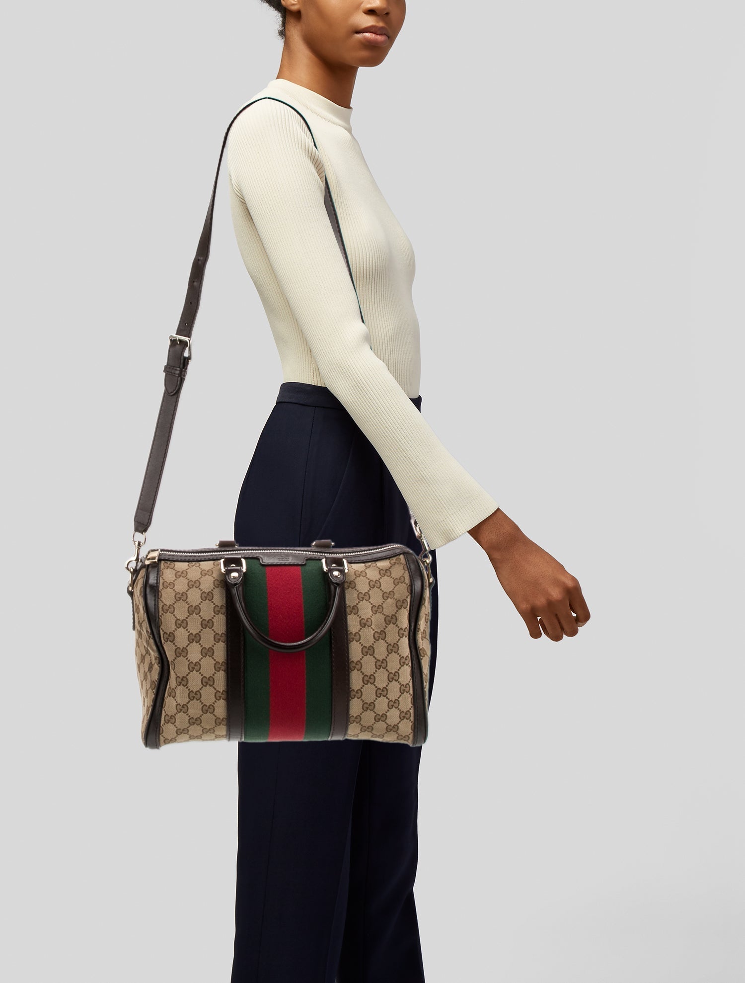 Gucci GG Canvas Web Boston Medium