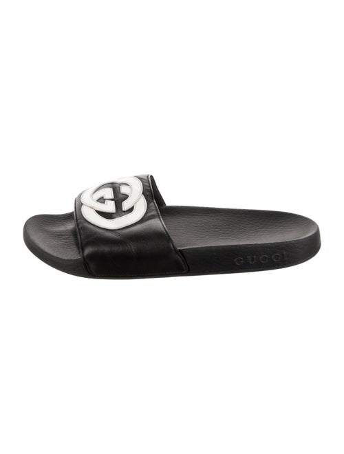 Gucci Interlocking G Logo Leather Slides