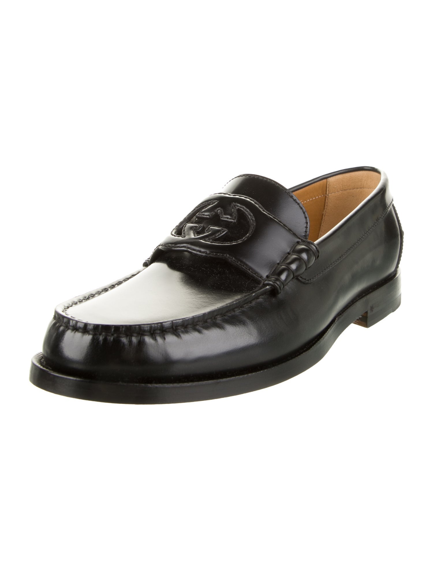 Gucci Interlocking G Logo Patent Leather Loafers