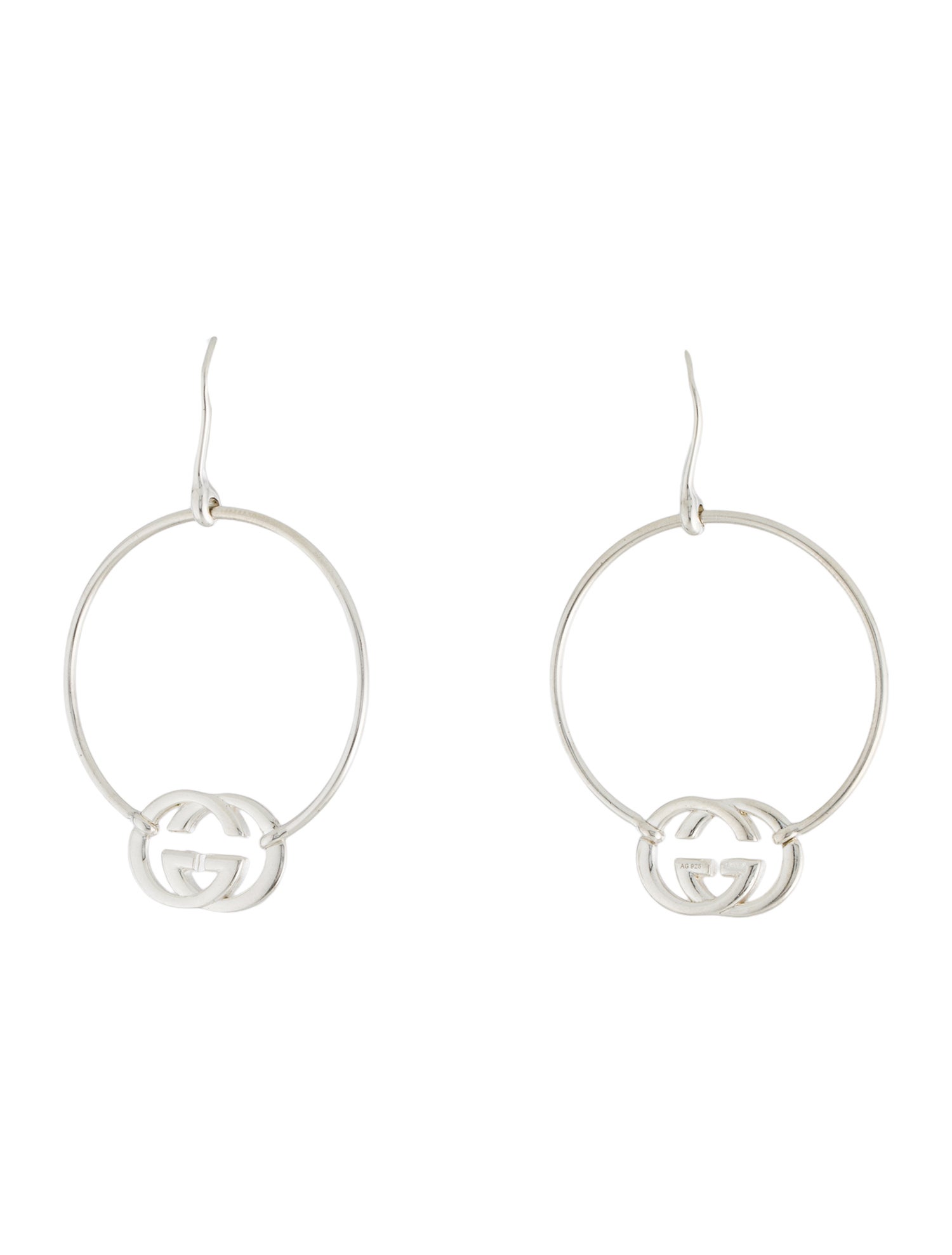 Gucci Britt Interlocking G Logo Hoop Earrings